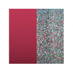 Cuir pour Pendentif Framboise Soft/Paillettes Multicolores 30 mm