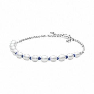 Bracelet Cordon Bleu Perle de Culture d'Eau Douce